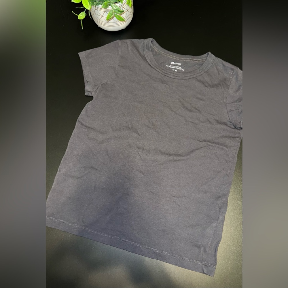 Madewell Northside Vintage Solid Gray Super soft Tee Shirt Size XS EUC